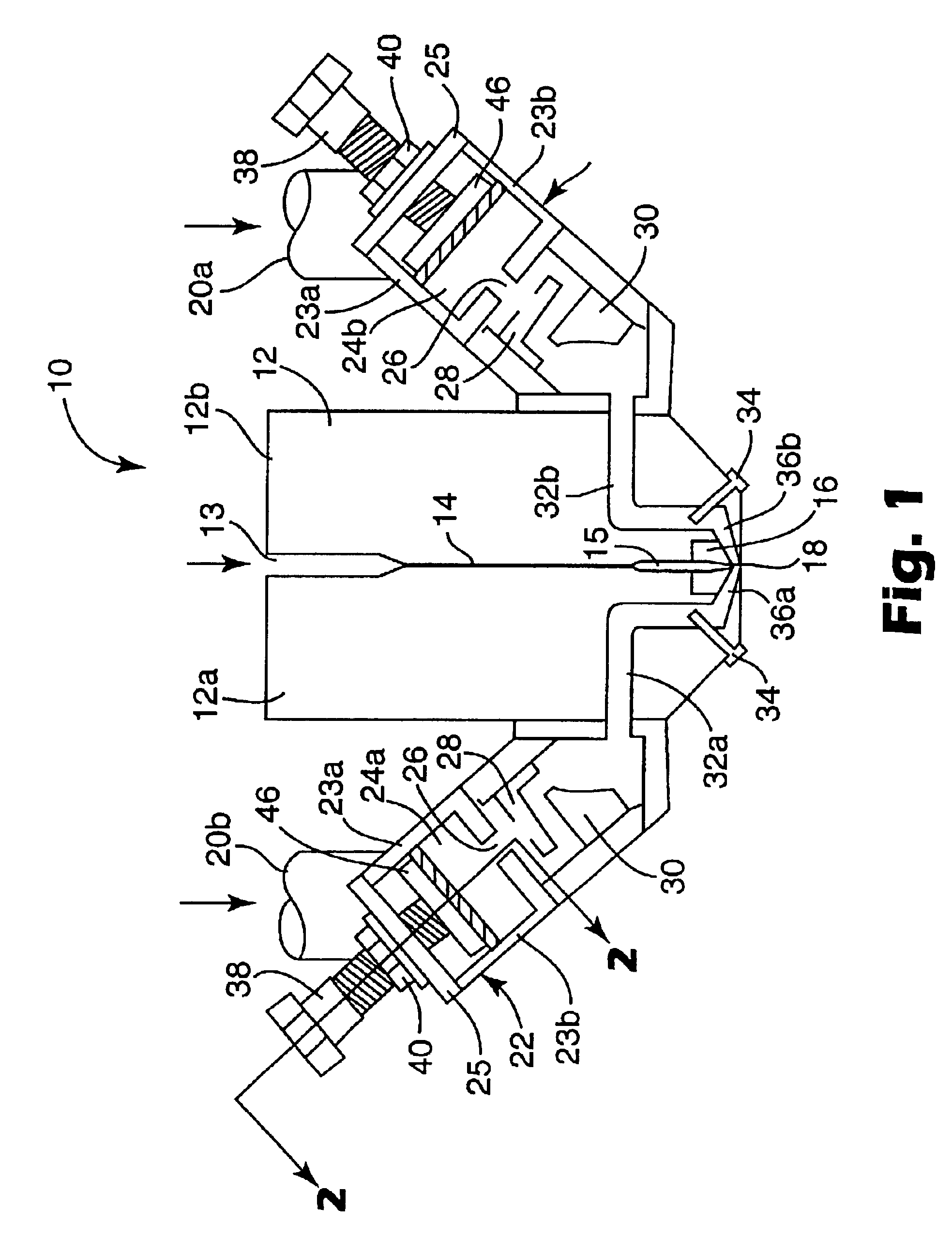 Attenuating fluid manifold for meltblowing die