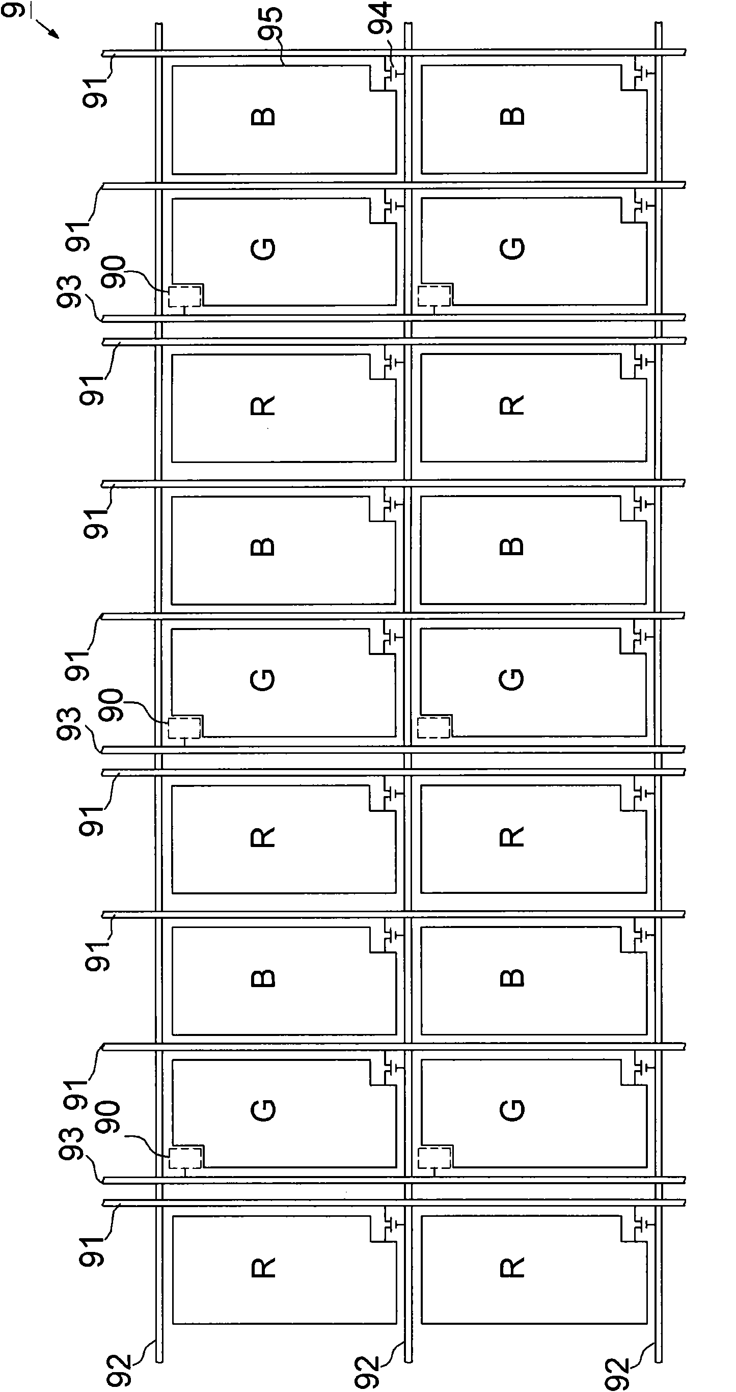 Touch panel and pixel array thereof