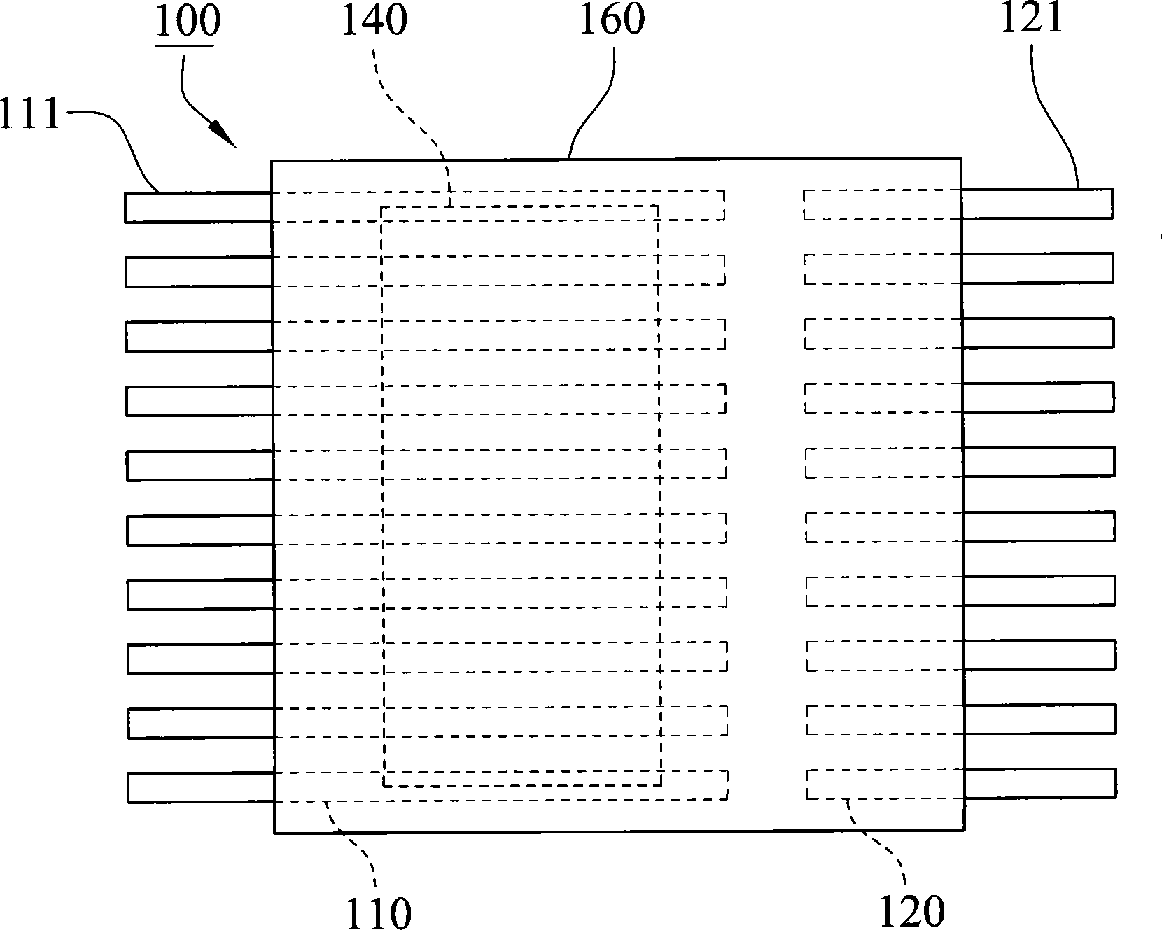 Semiconductor encapsulation structure by taking lead frame as substrate and applicable lead frame thereof