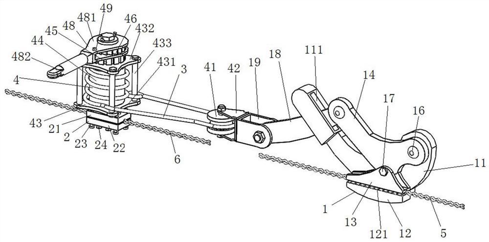 Stretcher for expressway separation fence barbed wire