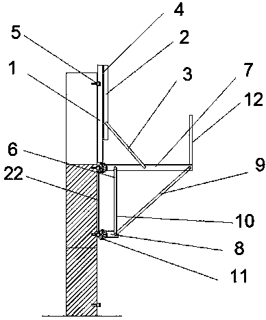 Lifting construction method and construction device of large formwork for shear wall tubular concrete structure