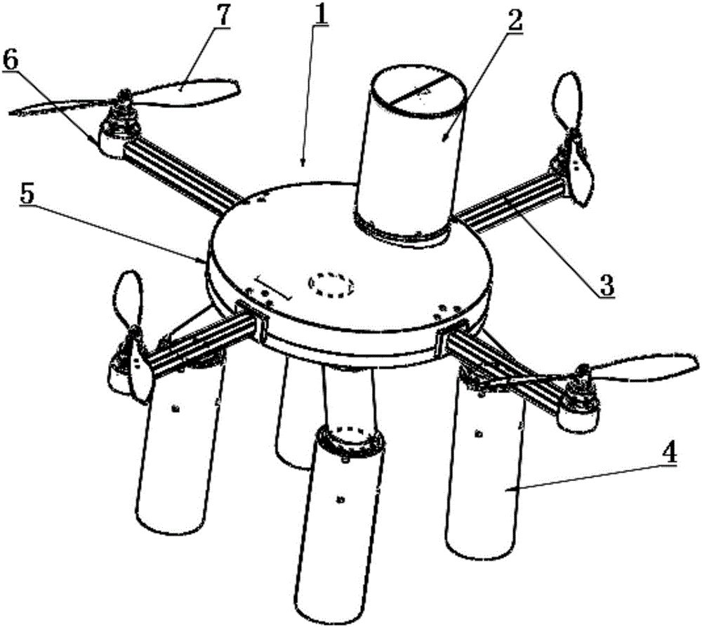 Multi-rotor unmanned aerial vehicle self-adaptive landing method and system