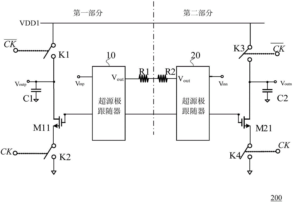 Differential amplification circuit and assembly line analog to digital converter (ADC) with differential amplification circuit