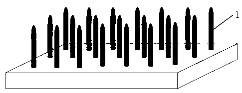 Nano-nickel rod array atomic force microscope tip characterization sample and manufacturing method thereof