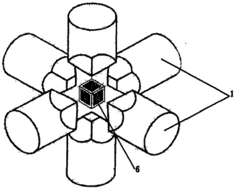 The primary pressure lifting device of the hinged six-sided top press