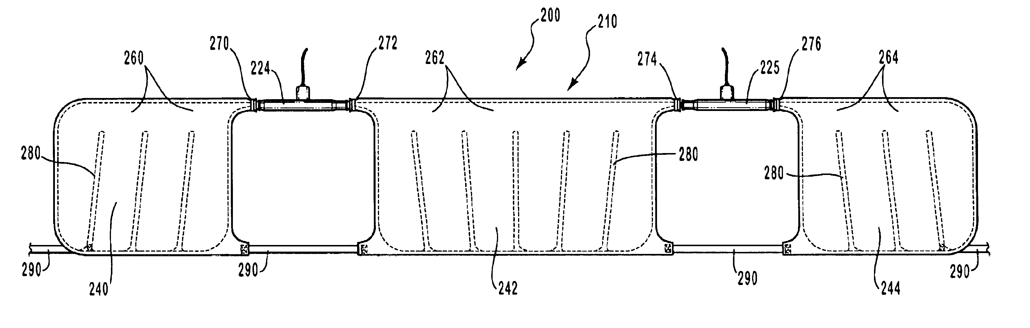 Inflatable curtain module for use in a vehicle