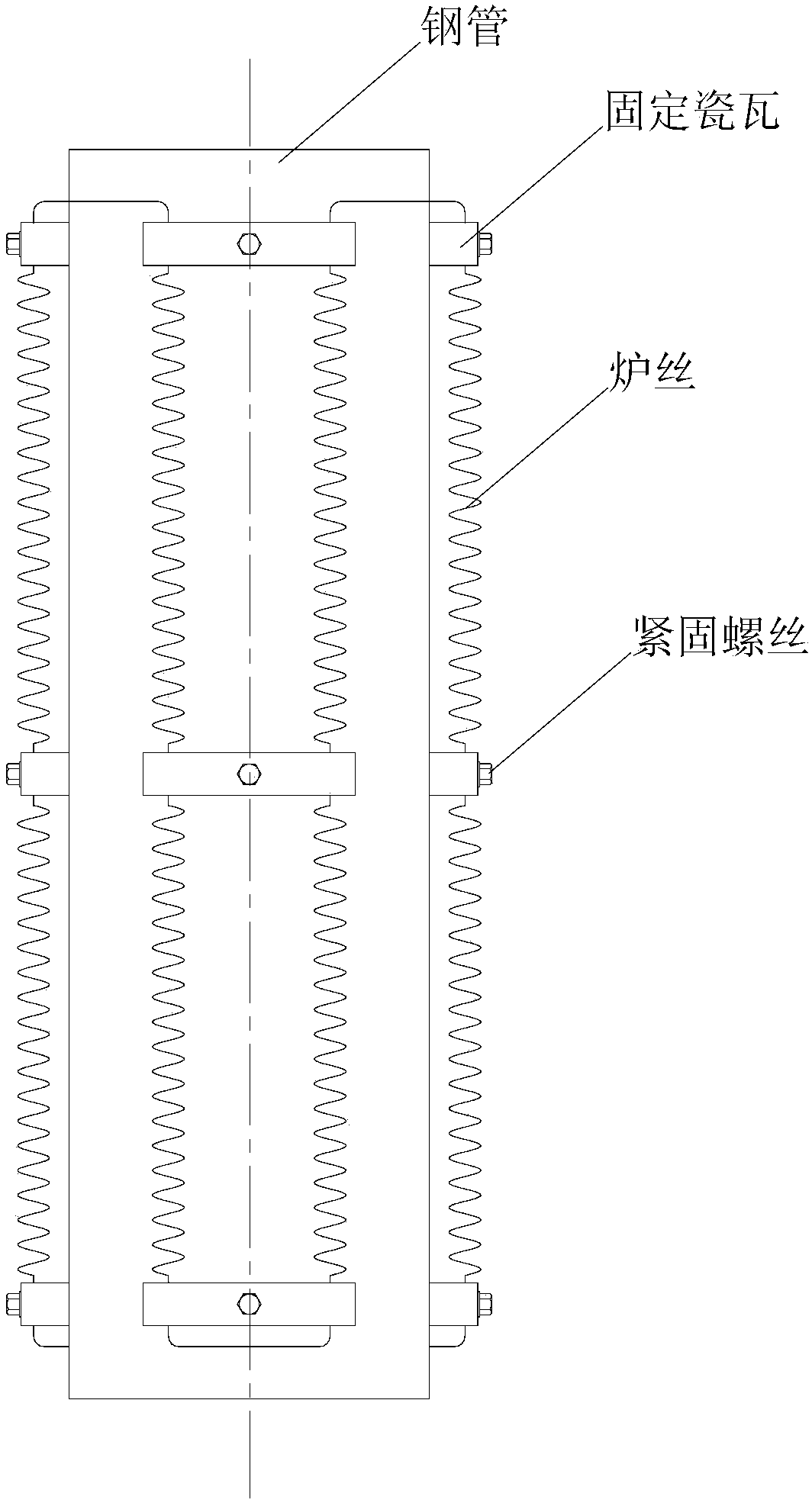 Furnace chamber of a vertical tank type vacuum tempering furnace