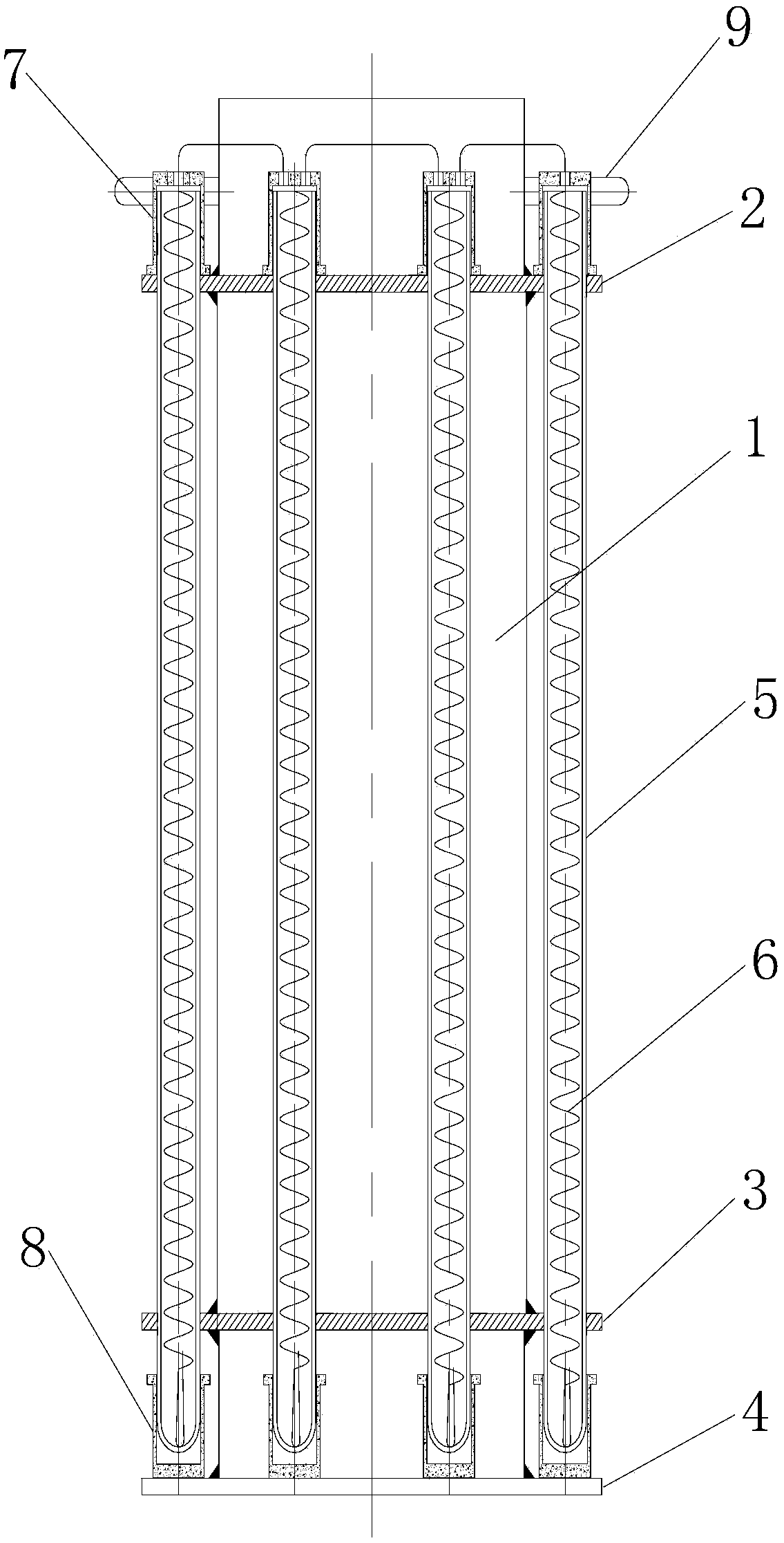 Furnace chamber of a vertical tank type vacuum tempering furnace