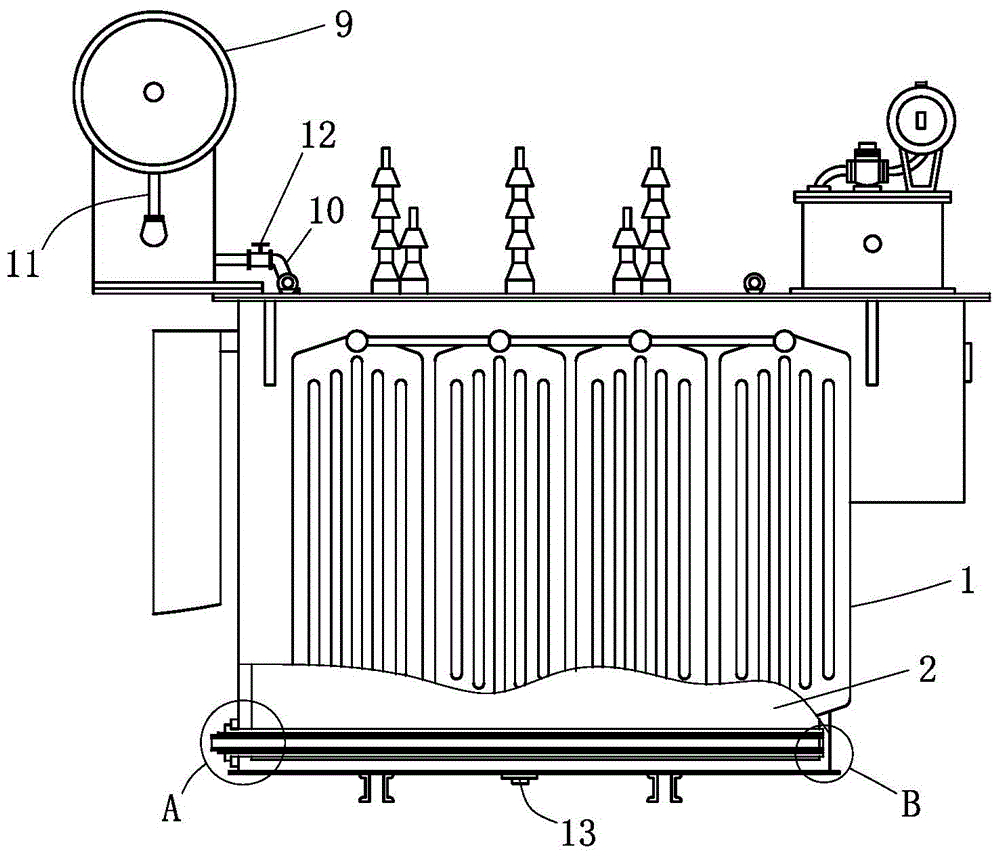 Oil compensation type transformer