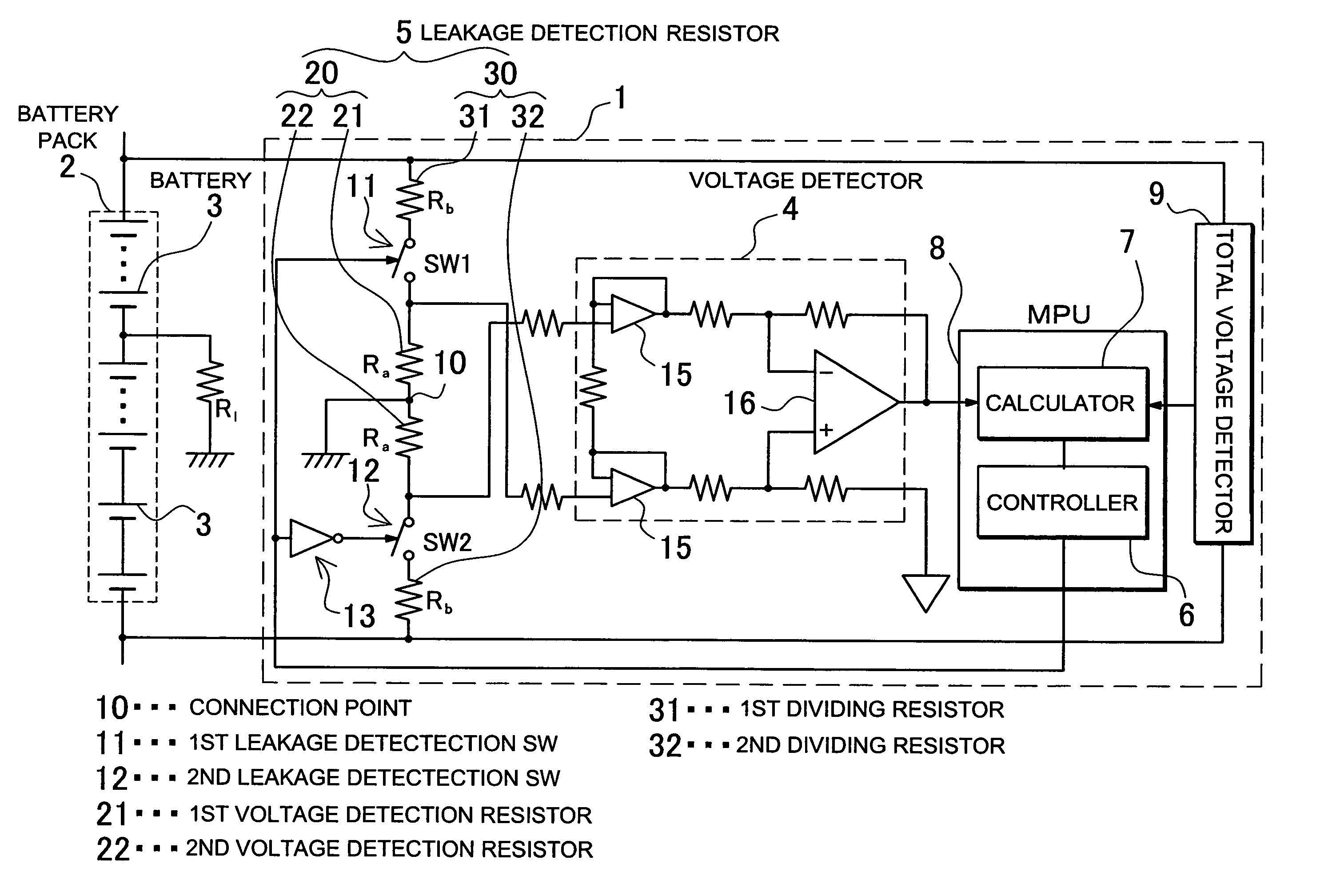 Leakage detection circuit for electric vehicle