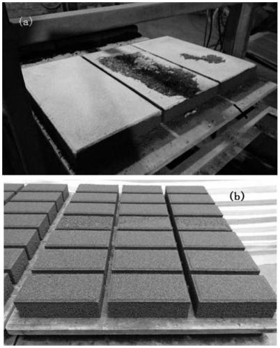 A large amount of blast furnace heavy slag composite sand-based permeable brick and its efficient preparation method