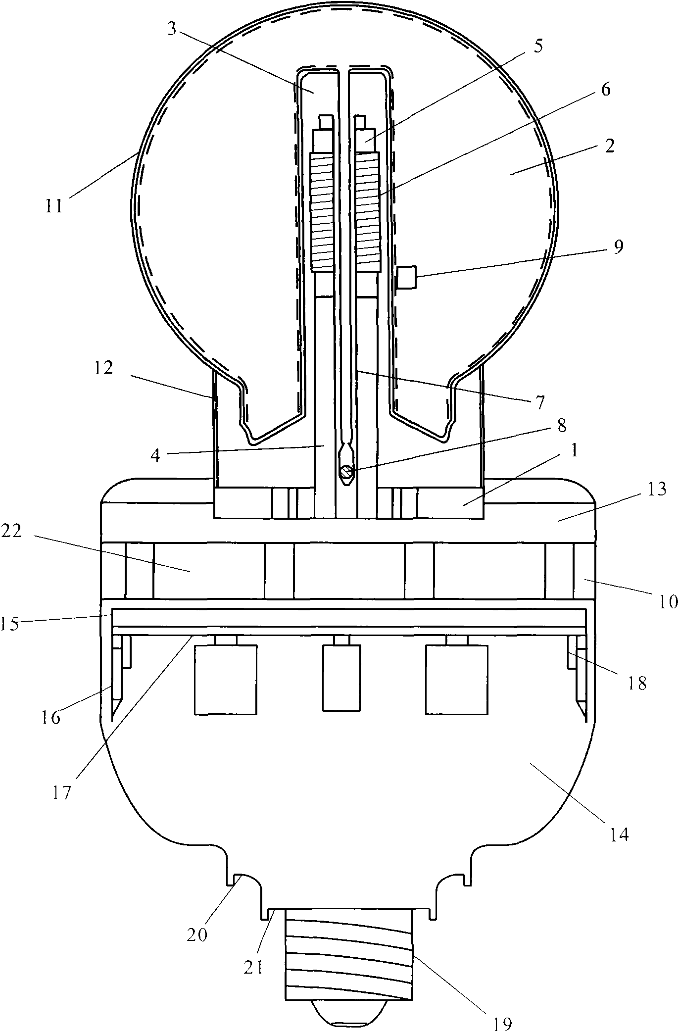 Integrated high-frequency electrodeless lamp