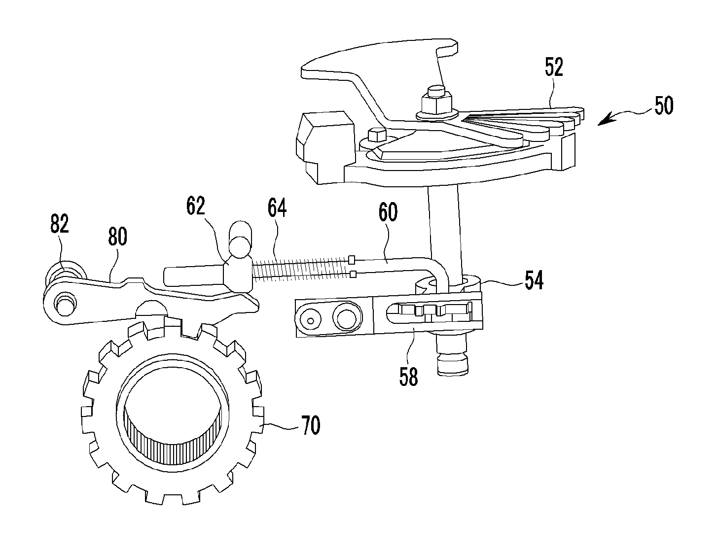 Layout for parking system of decelerator for electric motor vehicle