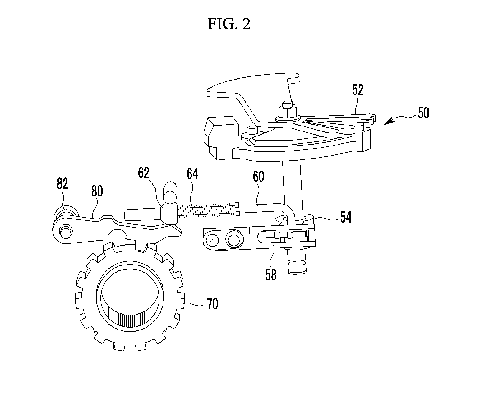 Layout for parking system of decelerator for electric motor vehicle