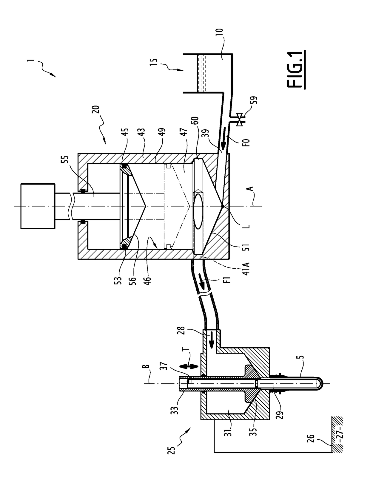 Injection Device for a Forming and Filing a Container using a Pressurized Liquid