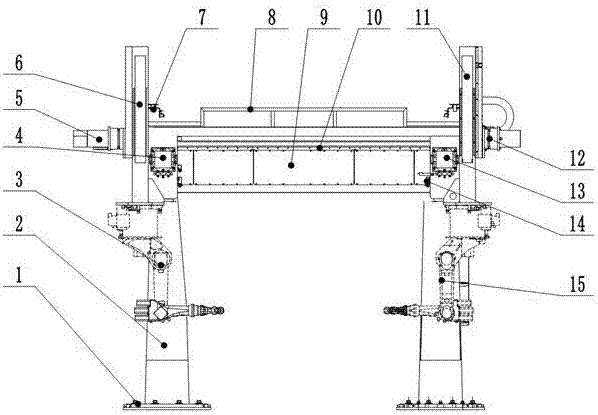 Biaxial portal workstation for driving welding robot