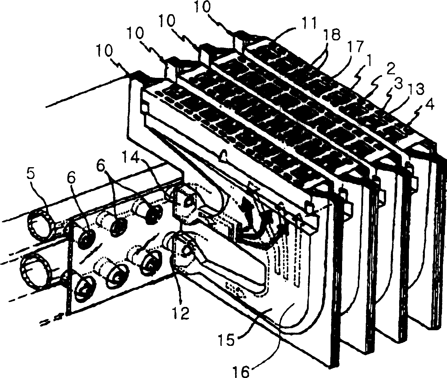 Gas burner with space by mixing gas fuel with sucked air