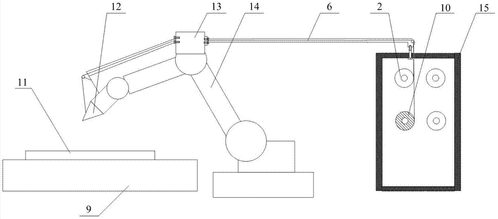 Method and device for automatically planting optical fiber into composite materials based on fiber laying and placing