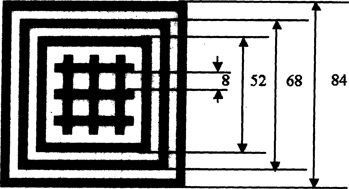 Photo etching alignment mark in use for X-ray