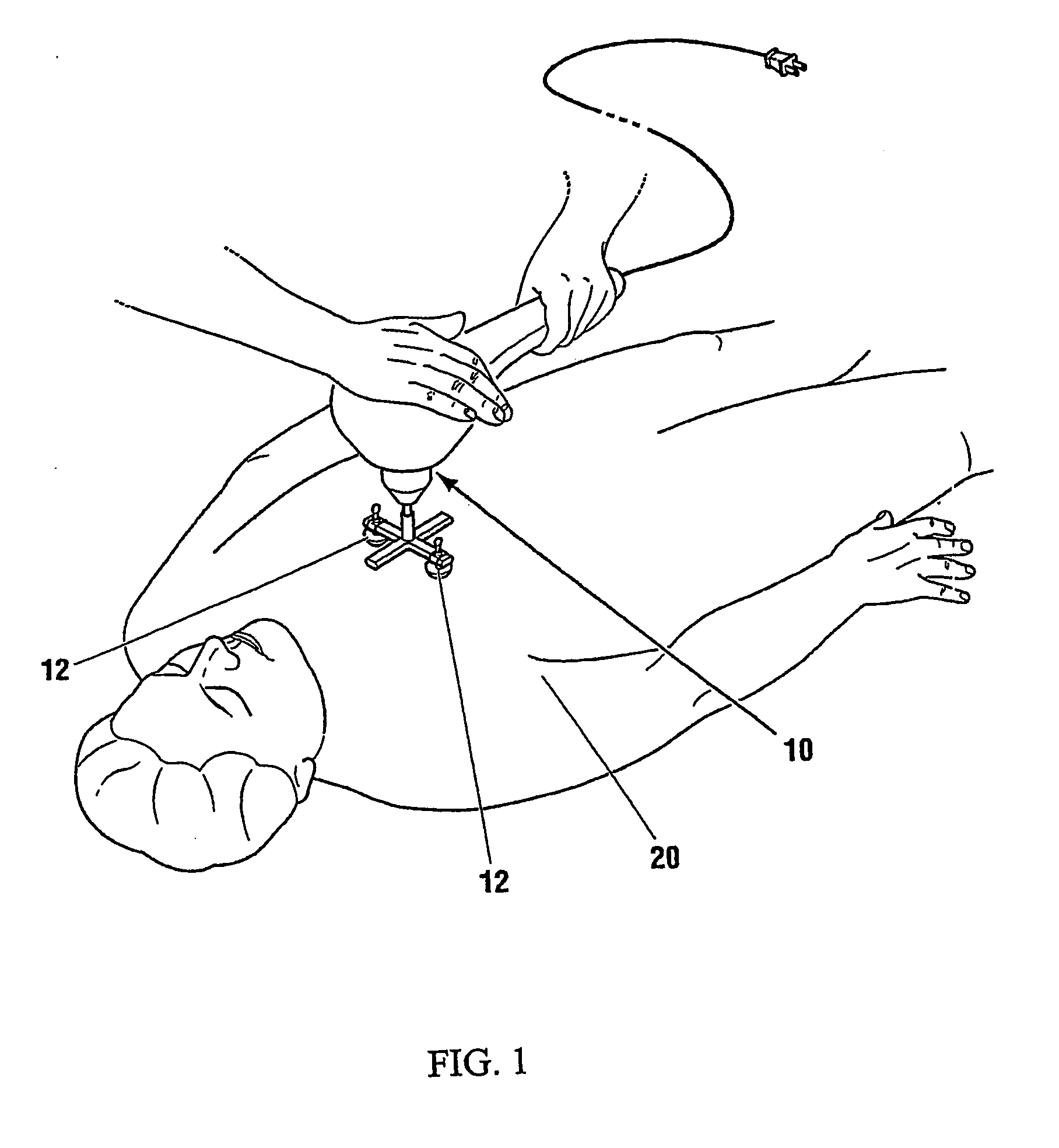 Vibrator with a plurality of contact nodes for treatment of myocardial ischemia