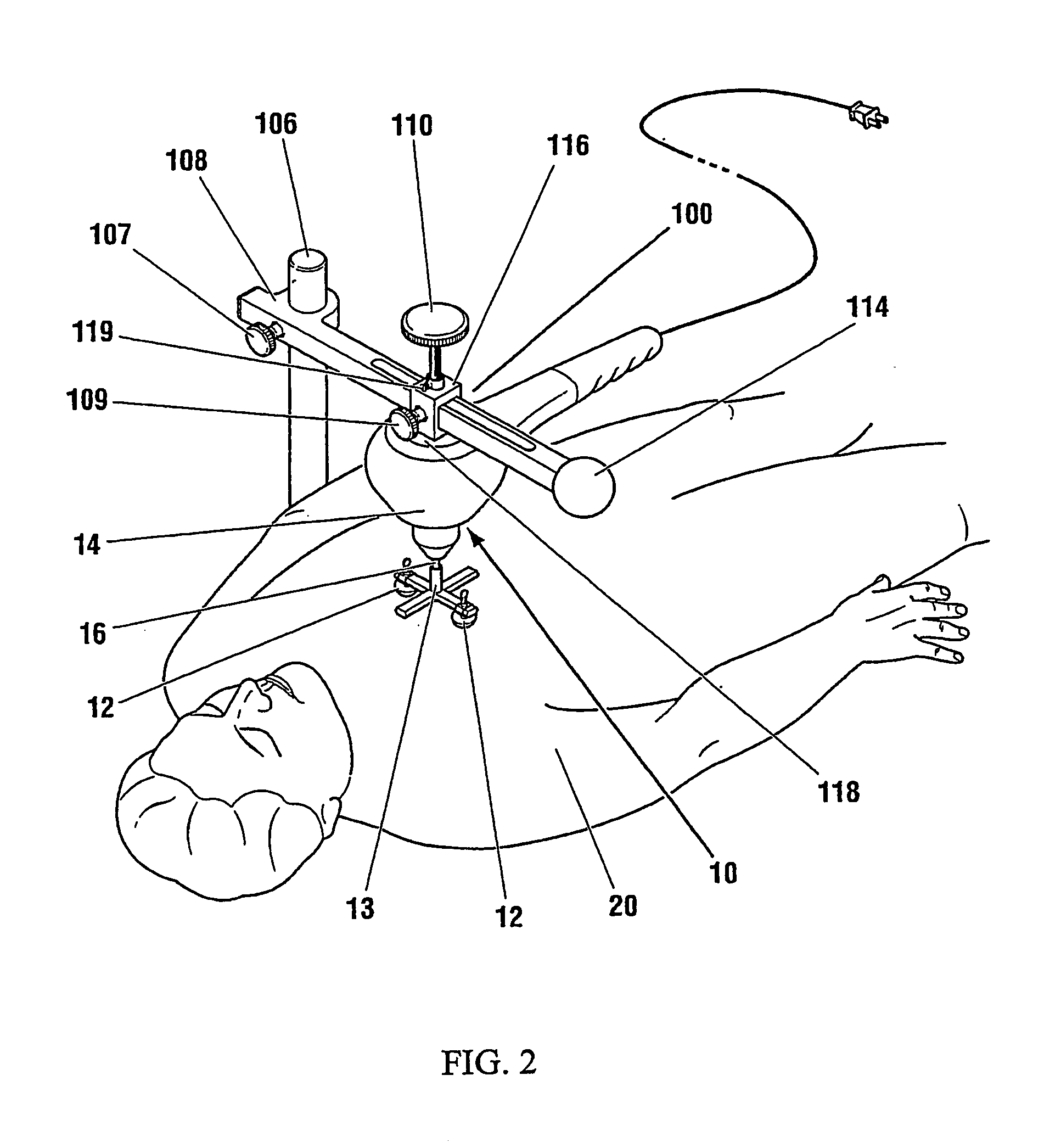 Vibrator with a plurality of contact nodes for treatment of myocardial ischemia