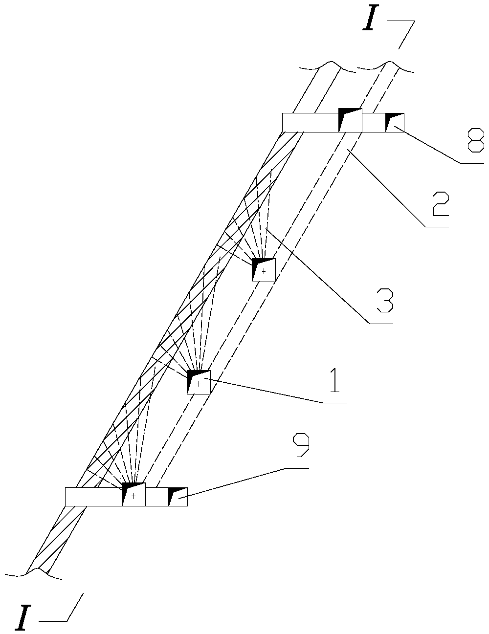 Segmented open field mining method outside the vein