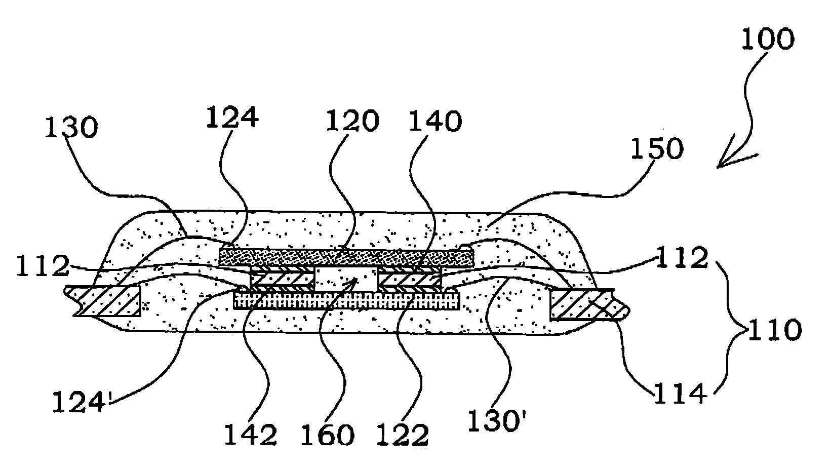 Stacking structure of chip package