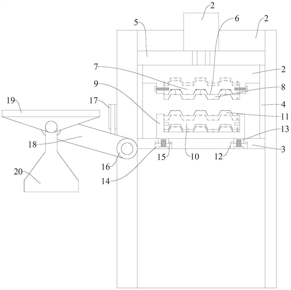 Open deck molding equipment with built-in transfer device