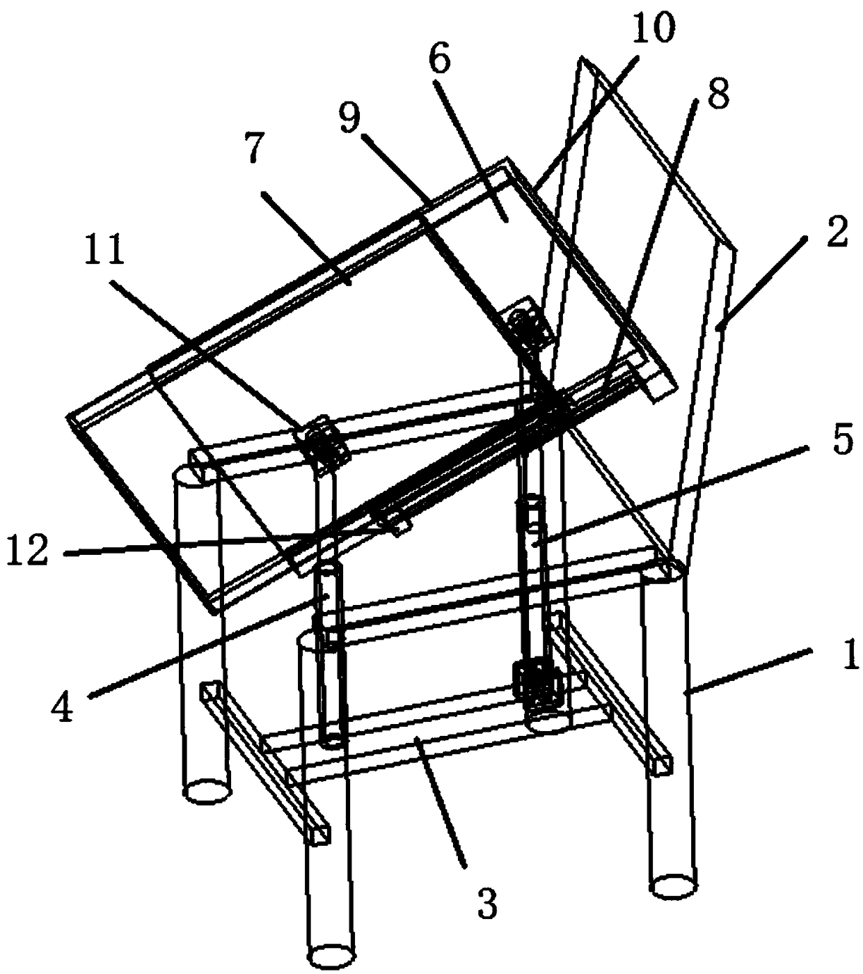 Auxiliary standing chair and a method for researching the motion trajectory thereof