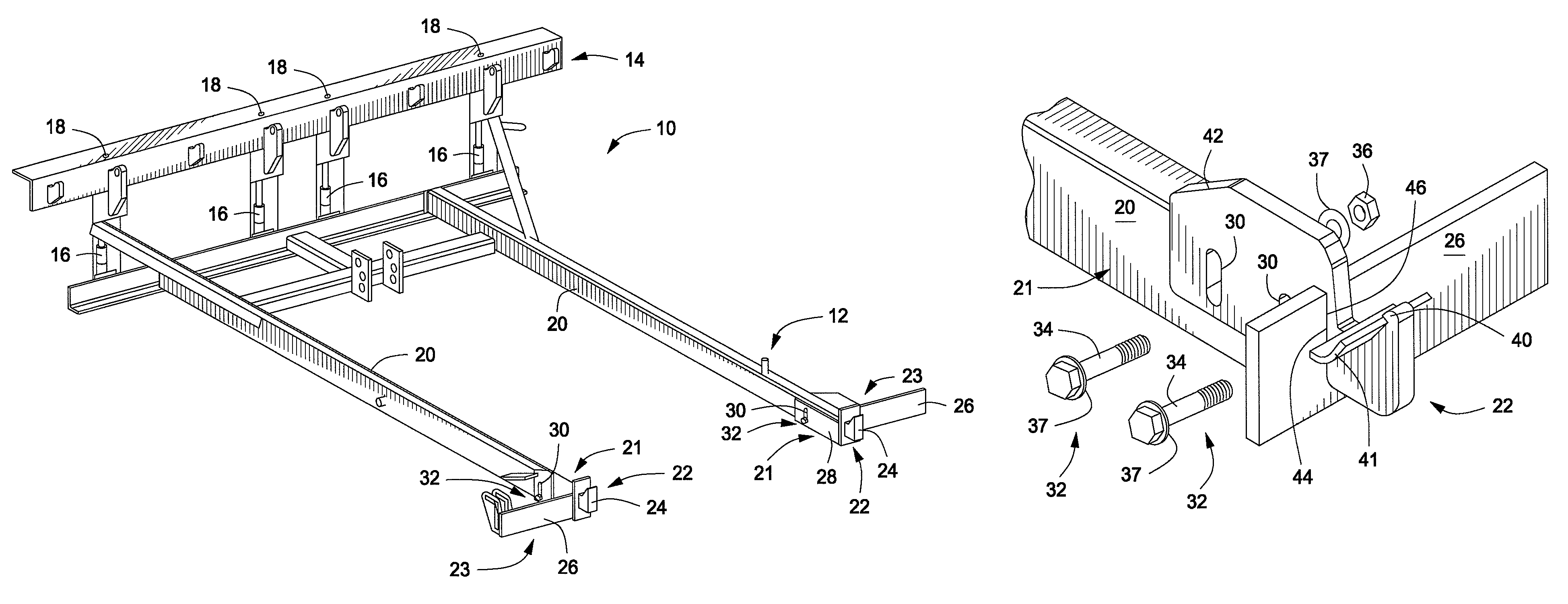 Shimless frame support method and apparatus for dock levelers