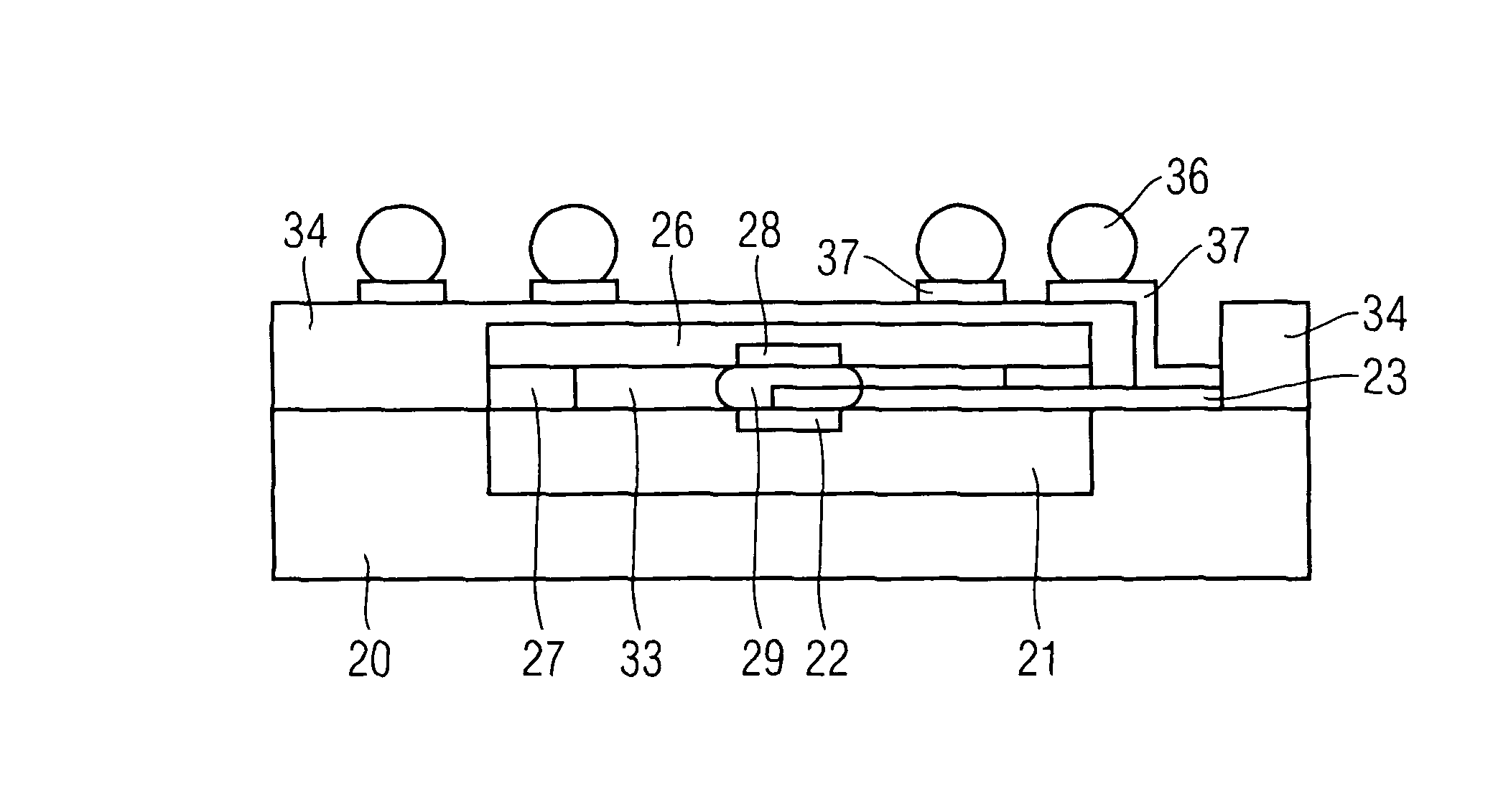 Semiconductor apparatus having stacked semiconductor components