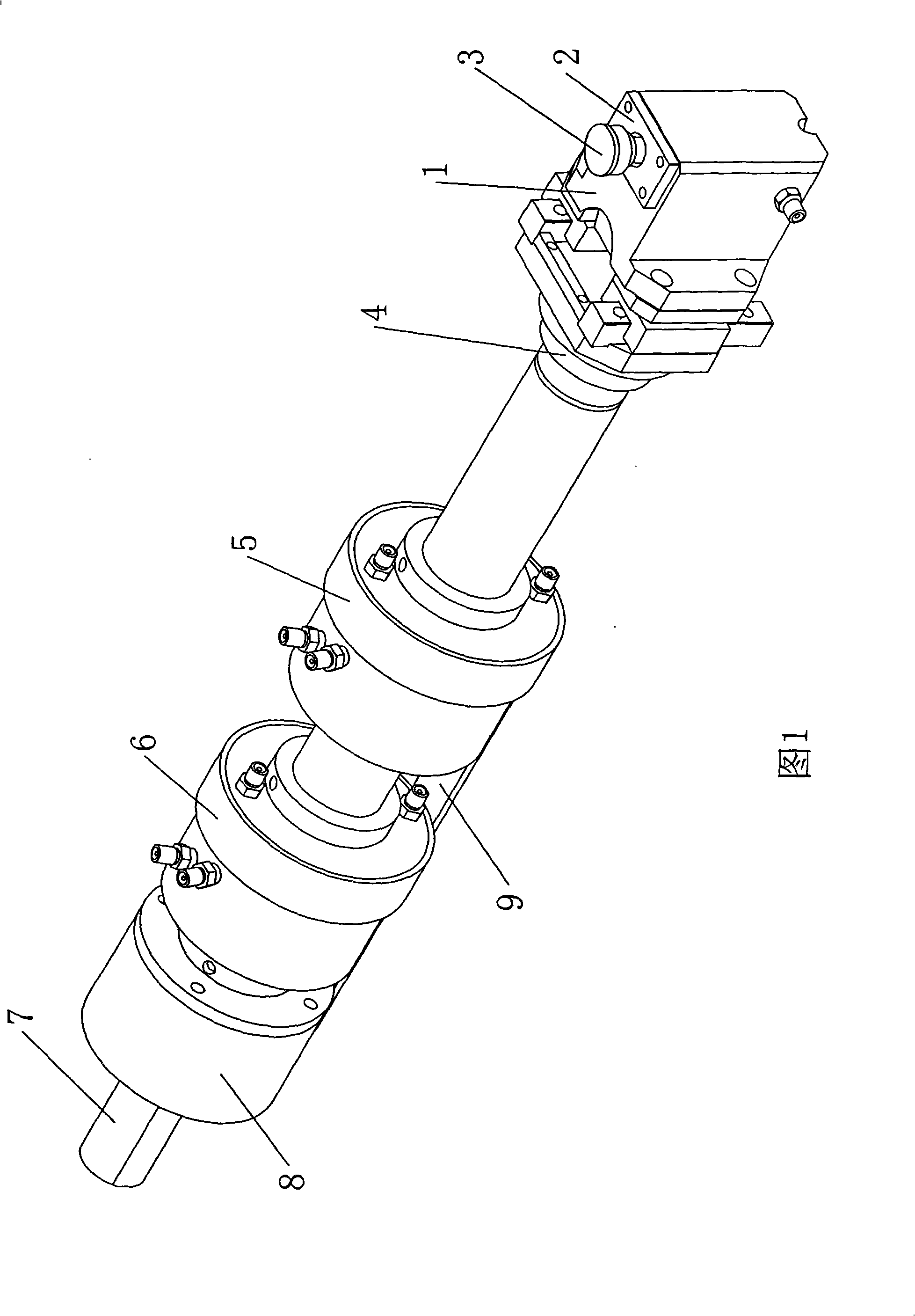Ultrasonic metallic surface processing device for borer