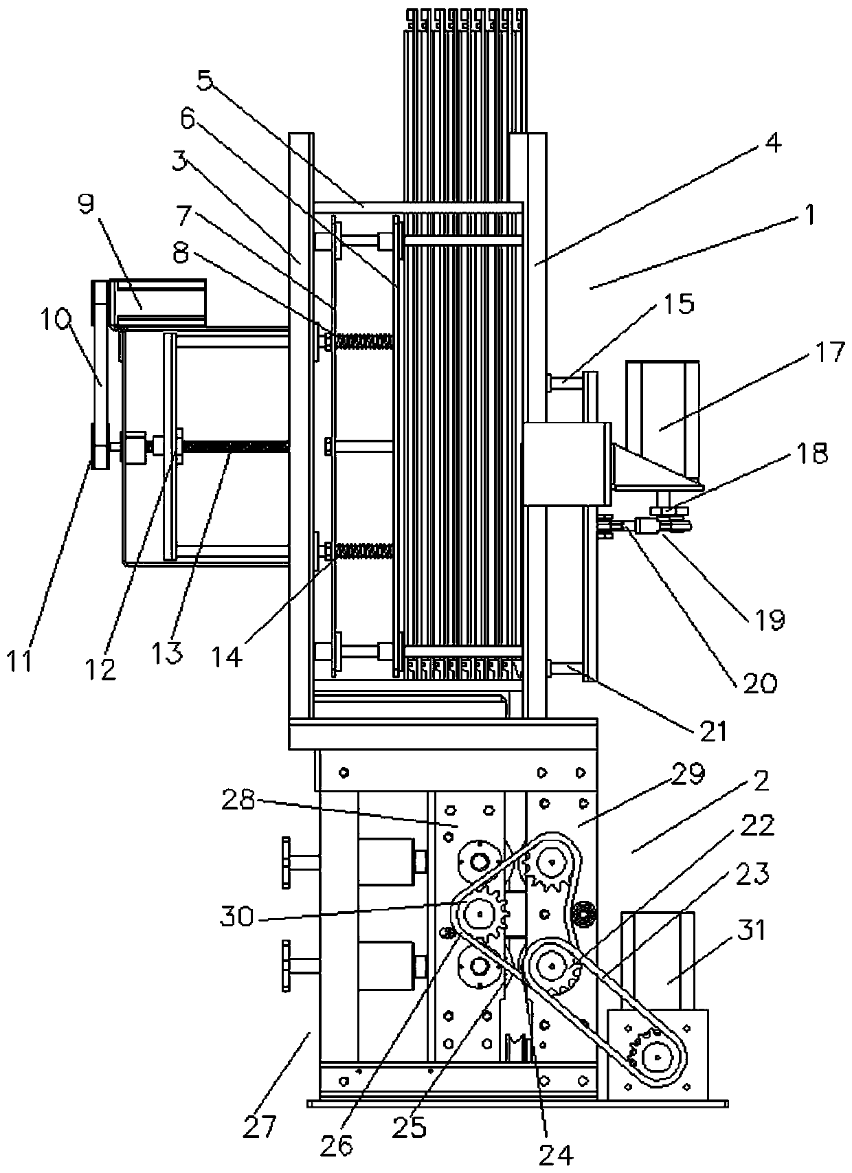 Automatic rod-connecting mechanism and grain heap rod-placing device