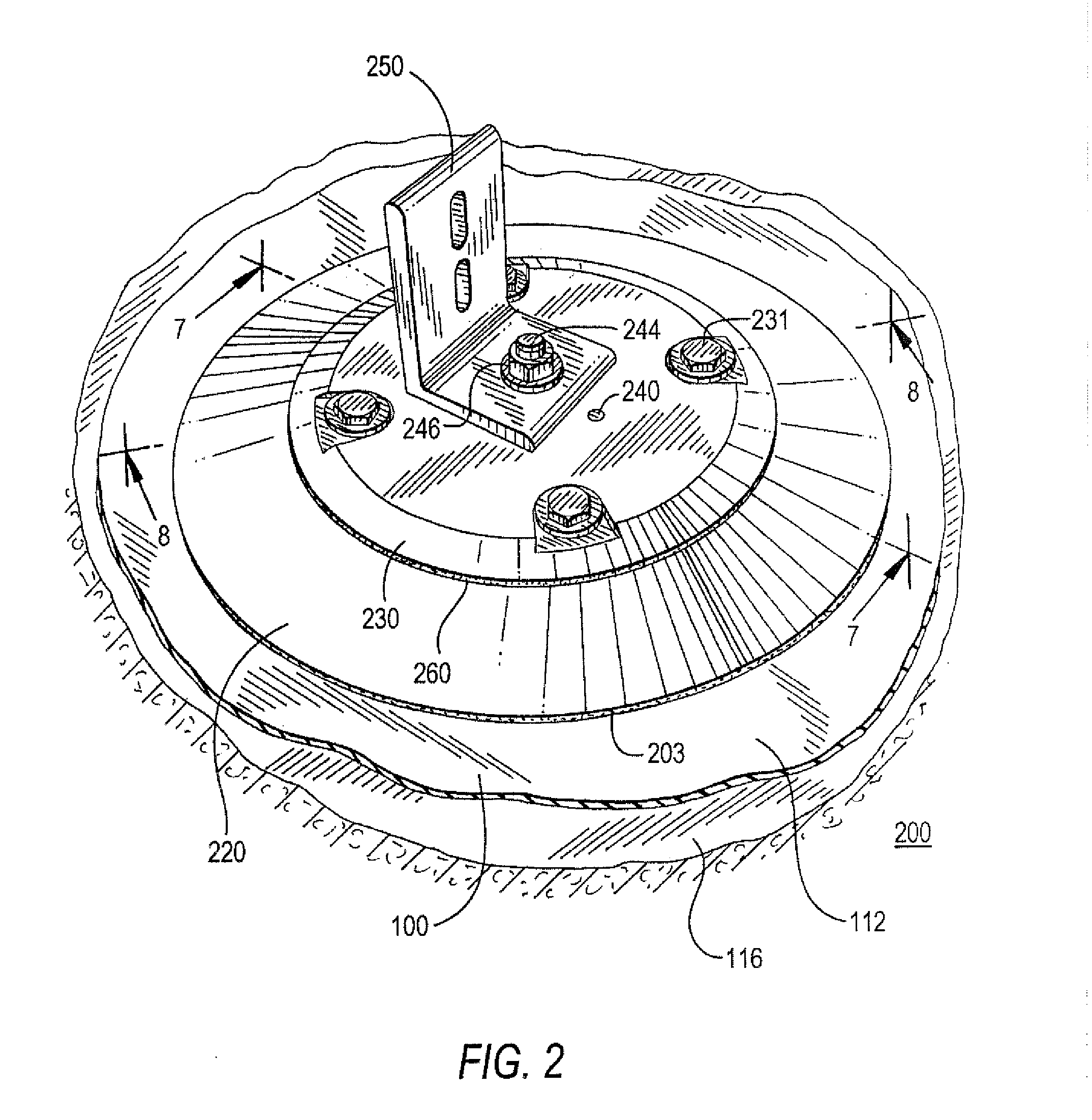 Non-invasive roof mounting adaptor and method for installing same