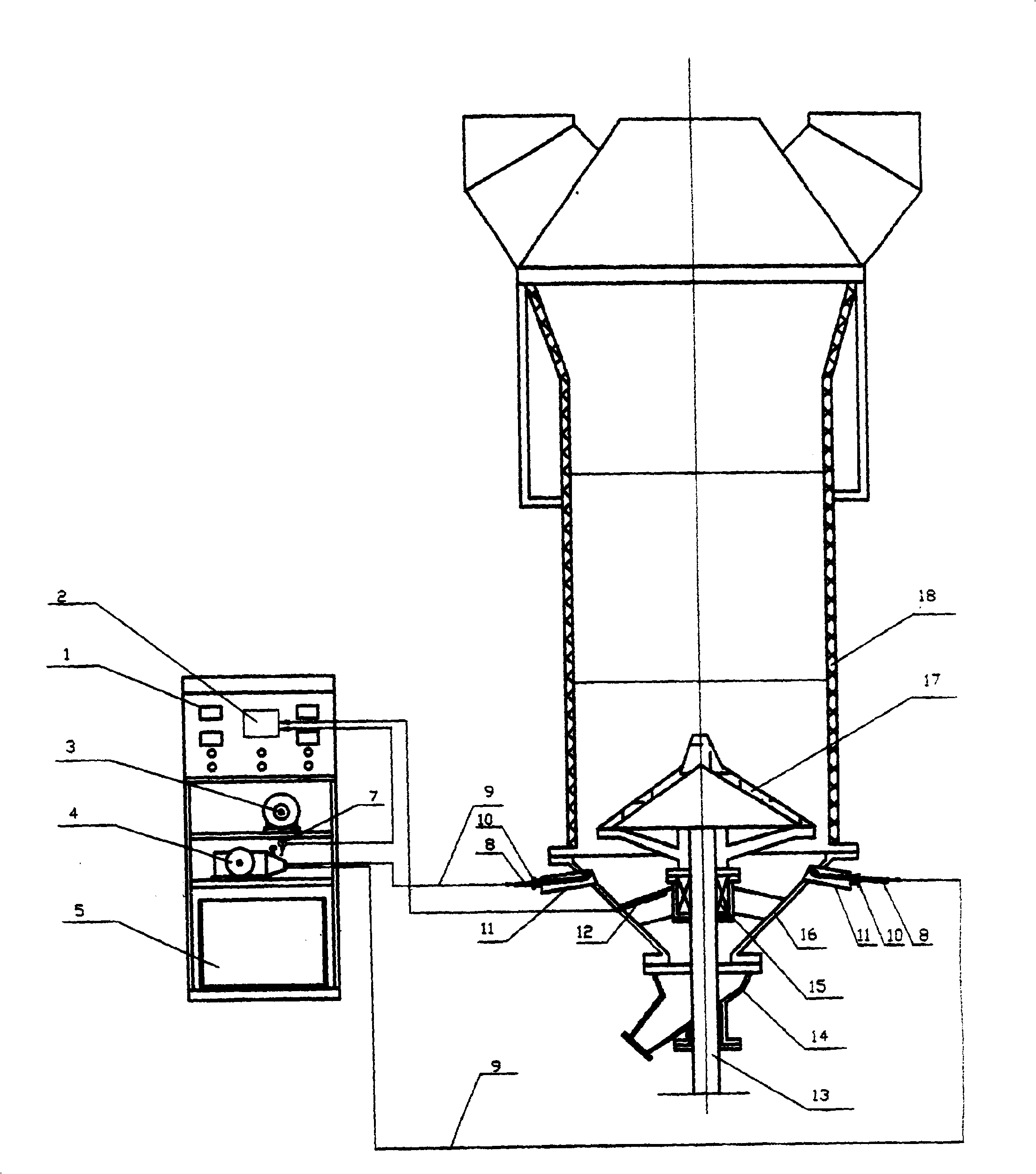 Full-automatic water injector in shaft kiln