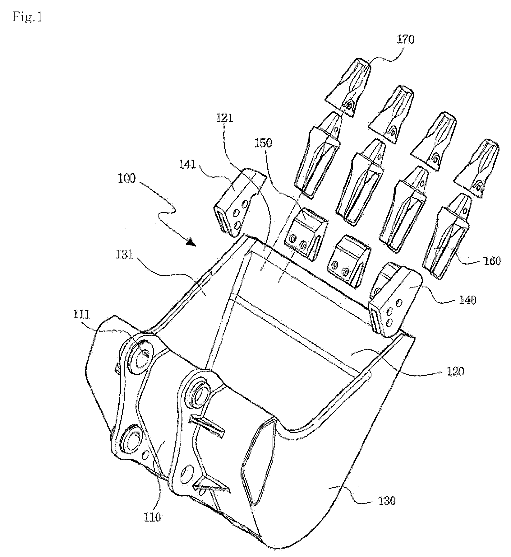 Wear-Resistant, Impact-Resistant Excavator Bucket Manufactured by Casting and Manufacturing Method Thereof