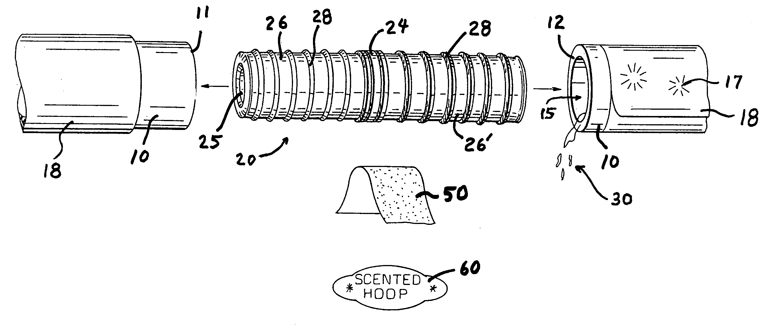 Liquid containing hoop with improved connector