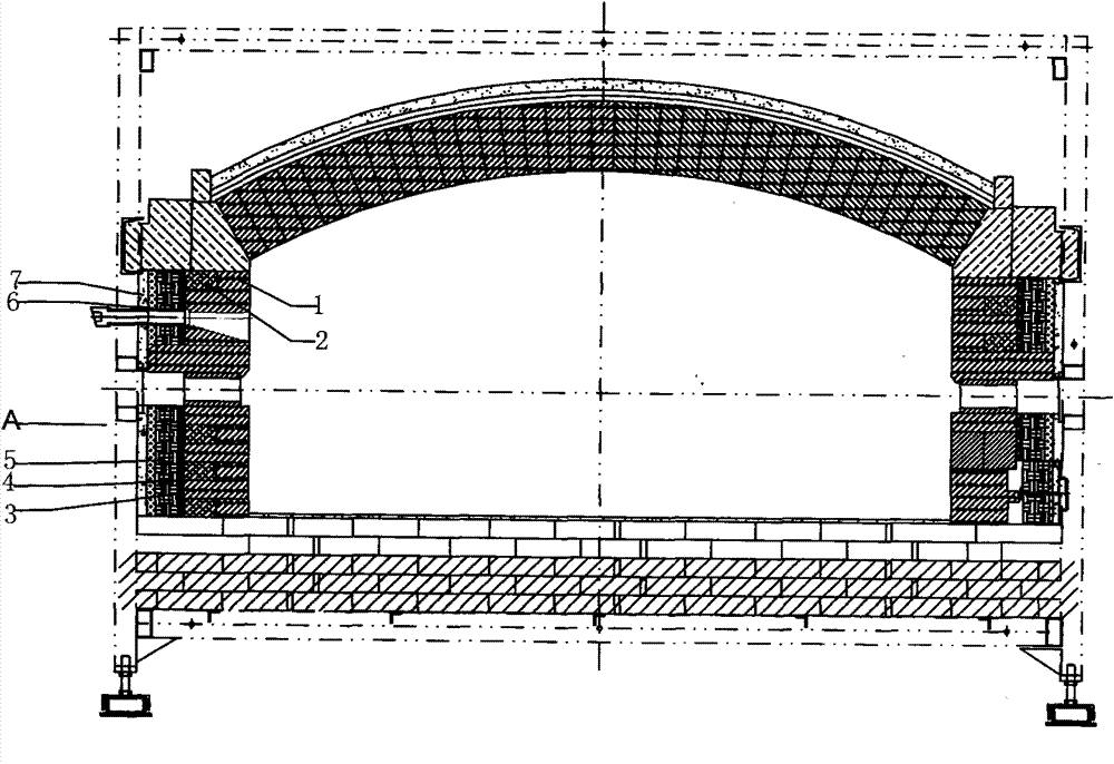Novel roller kiln wall structure
