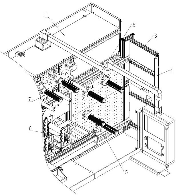 A portable safety receiving device for circular knife die-cutting equipment