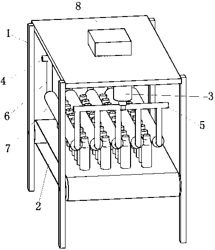 A glass bottle conveyor