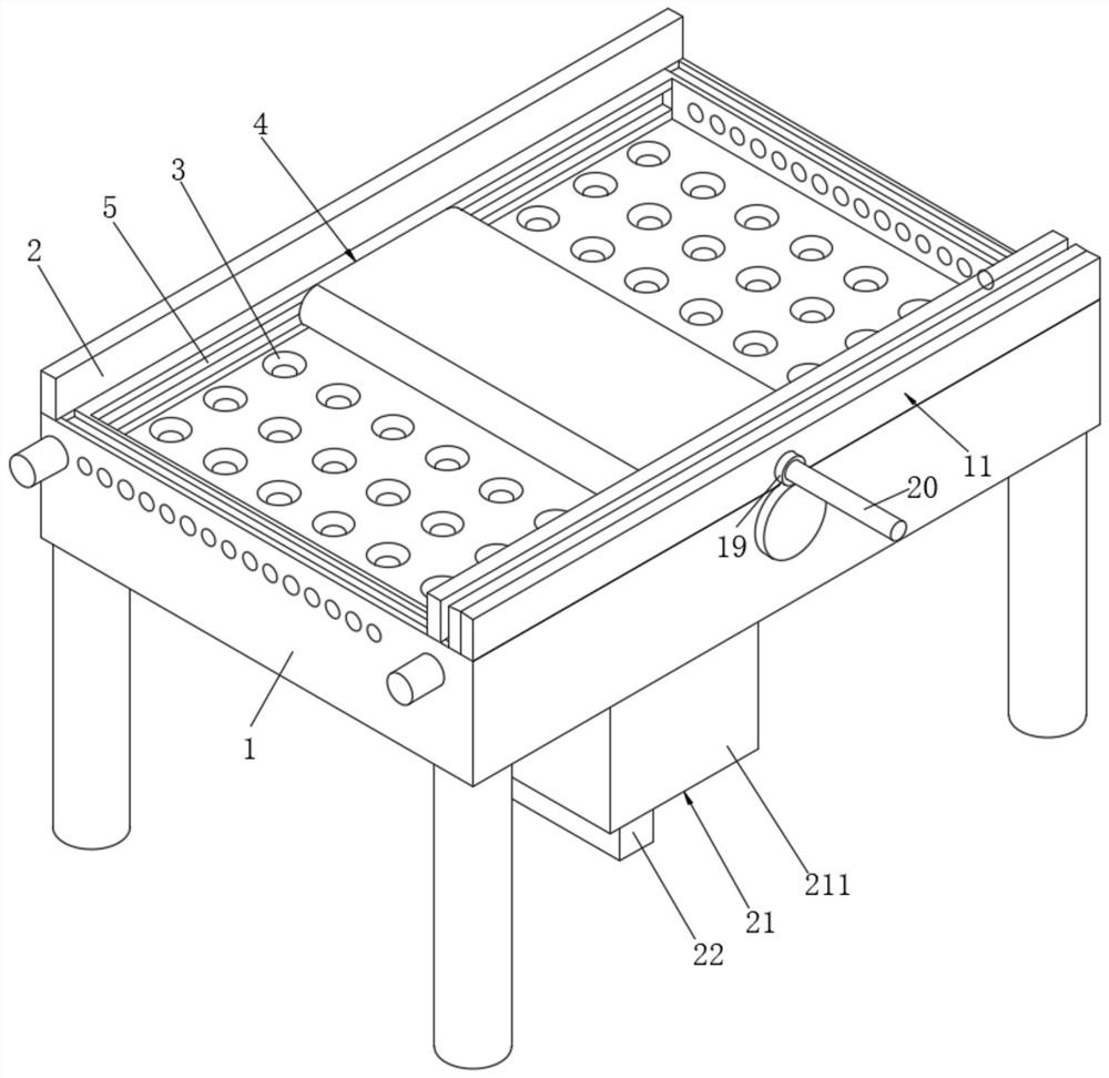 A rough grinding device for the production of oak suit doors