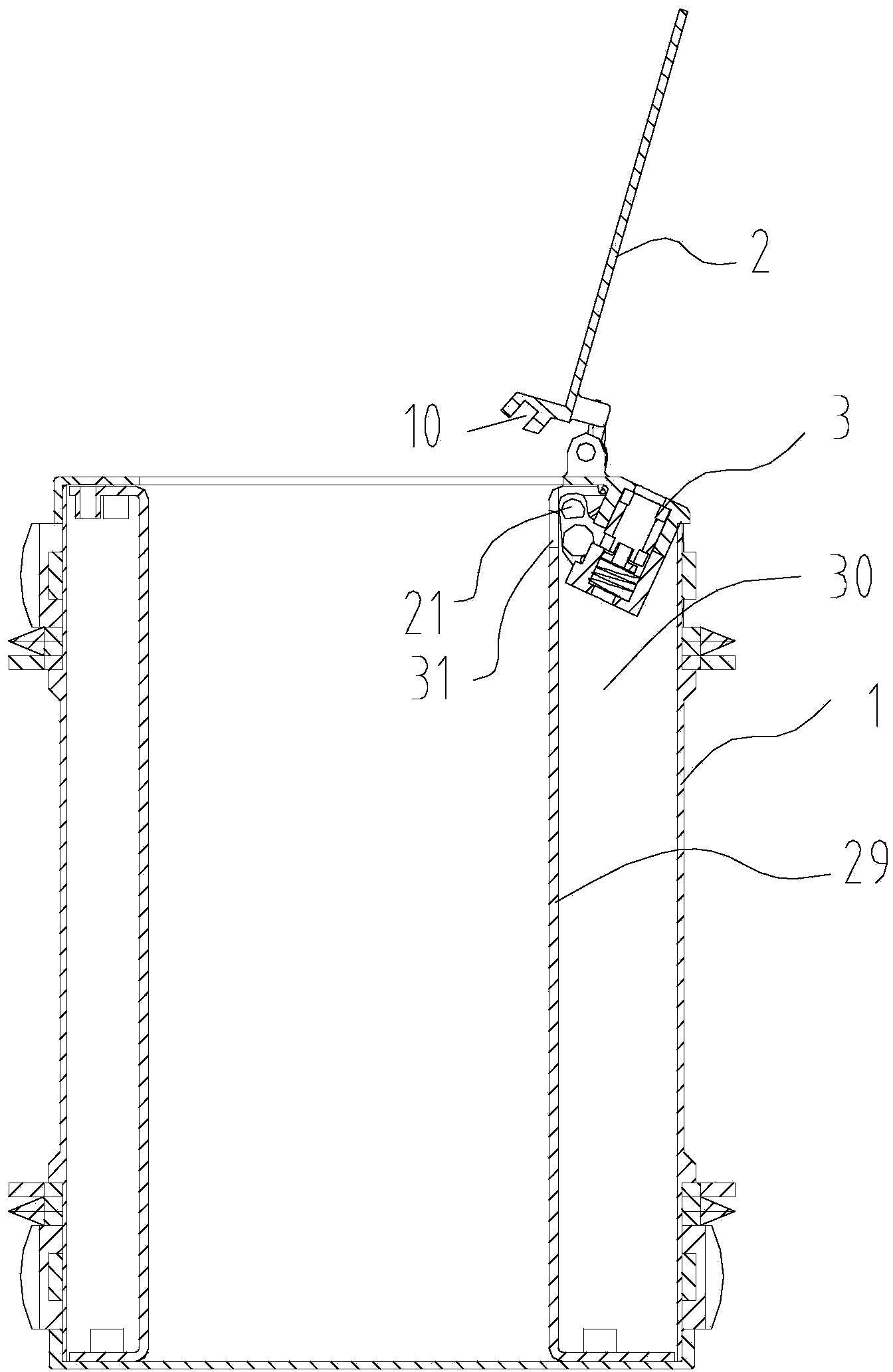 Conveyer avoiding man-made interference and method for locking door of conveyer
