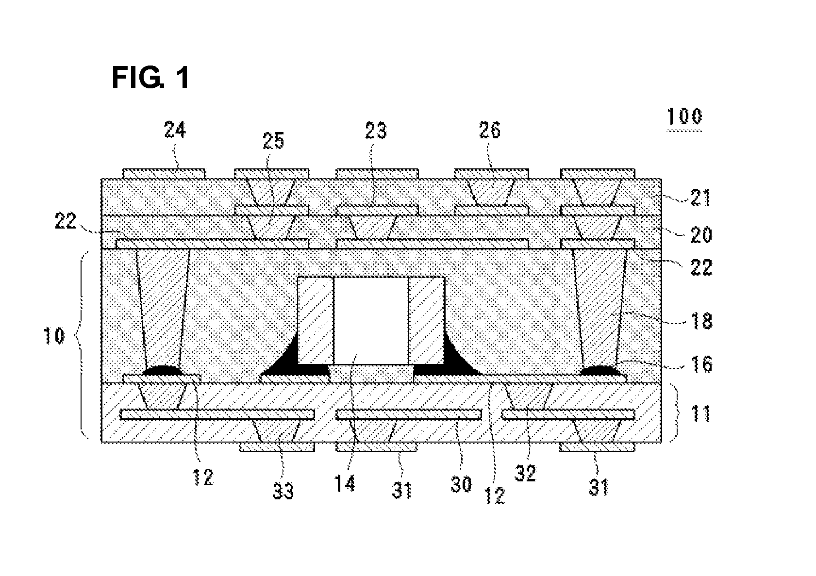 Method of forming hole for interlayer connection conductor, method of producing resin substrate and component-incorporated substrate, and resin substrate and component-incorporated substrate