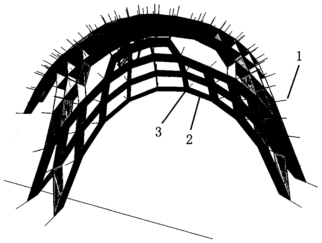 Irregular grid structure construction method determined by longitudinal symmetry surface of each rod member