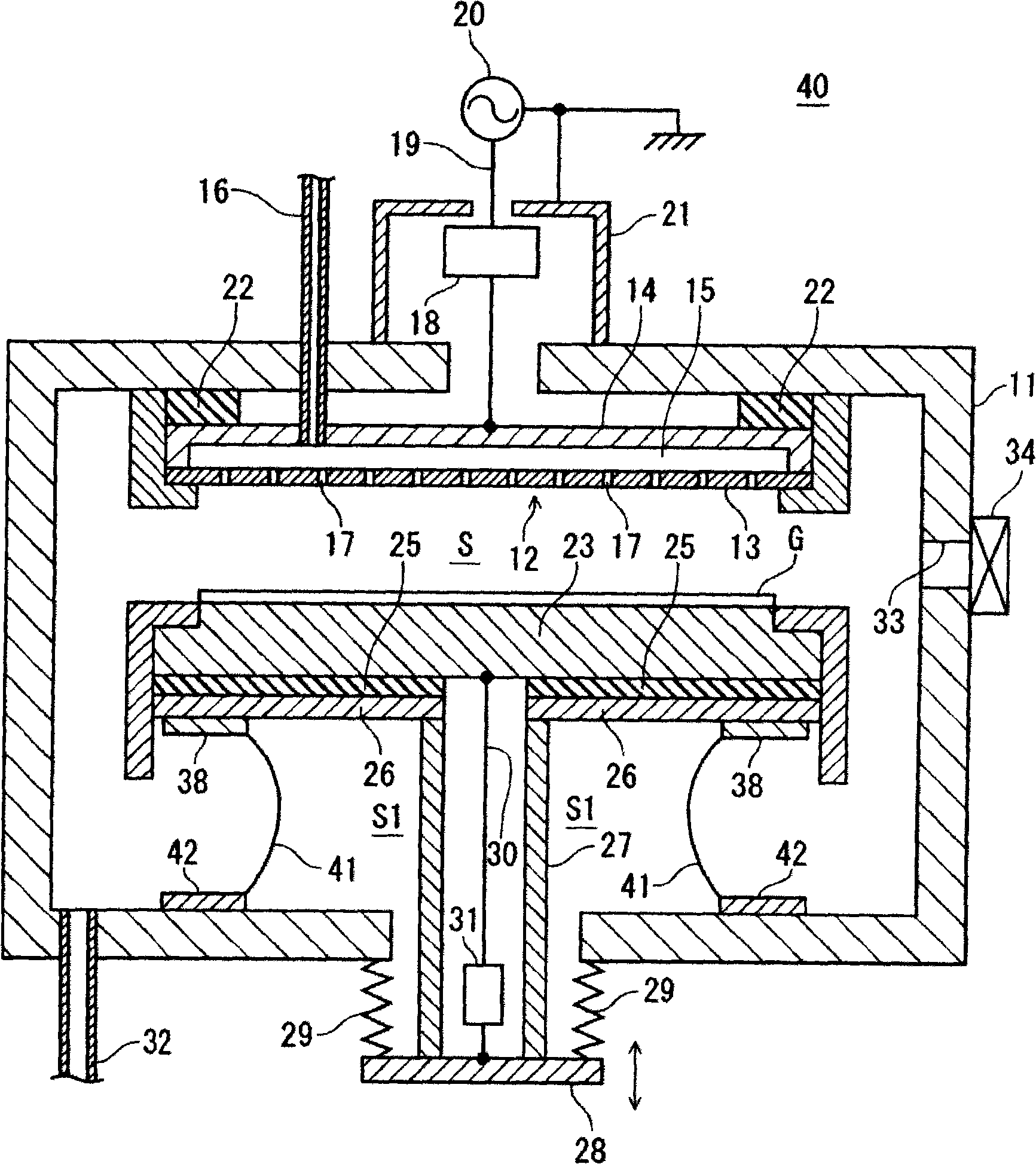 Plasma treatment apparatus and short circuit of high frequency current