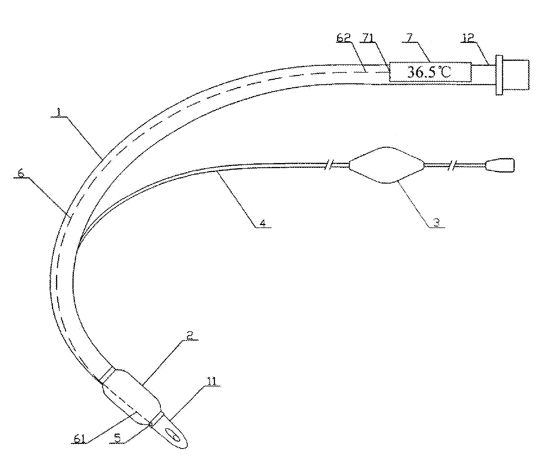 Artificial Airway with Integrated Core Temperature Monitor