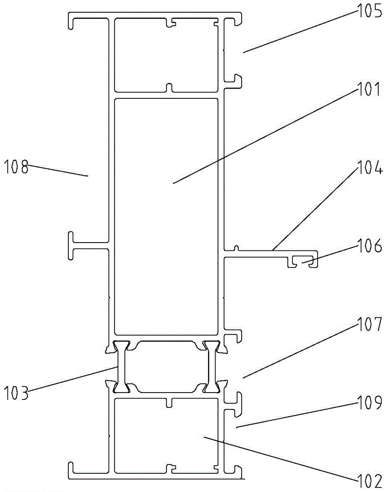 Transverse node with screen window for aluminum alloy double-sash casement window