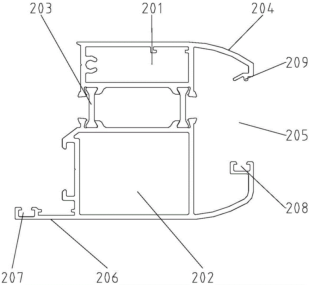 Transverse node with screen window for aluminum alloy double-sash casement window