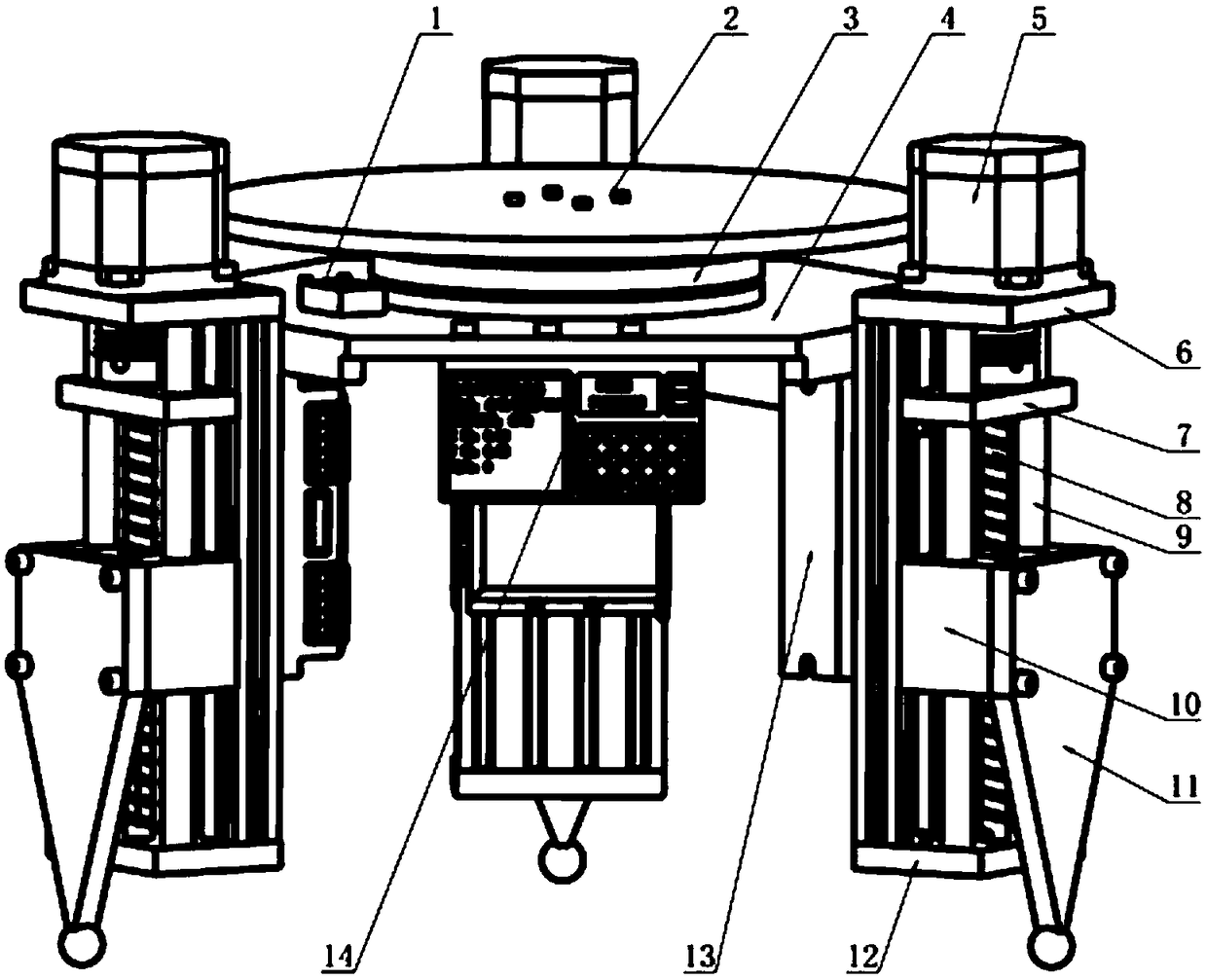 Electromechanical automatic leveling rotating base