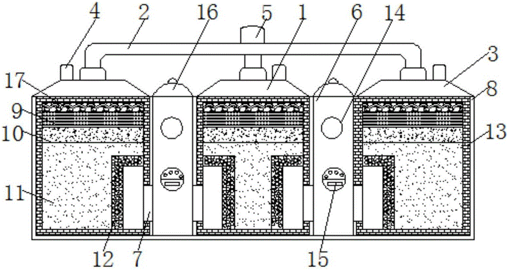 Water storage system of water collection tanks